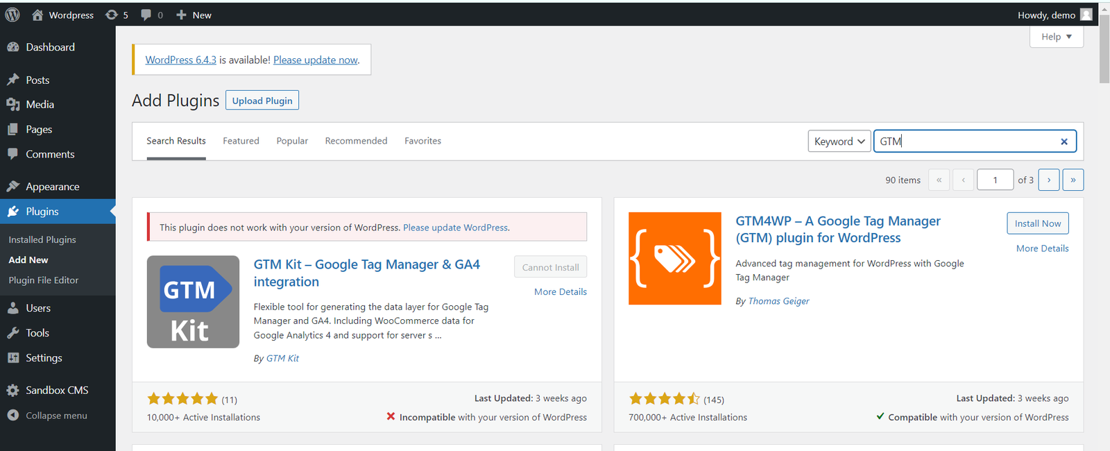 wordpress with gtm