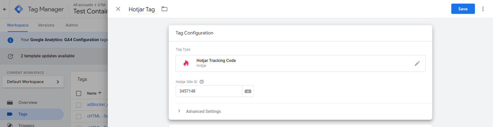 hotjar tracking with gtm